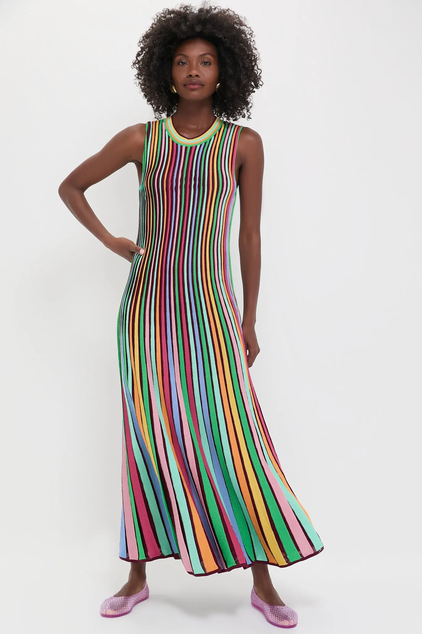 Rainbow Stripe Knit Amie Dress