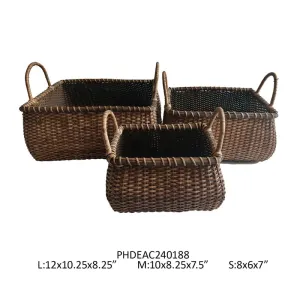 Rattan Market Baskets, Set Of 3