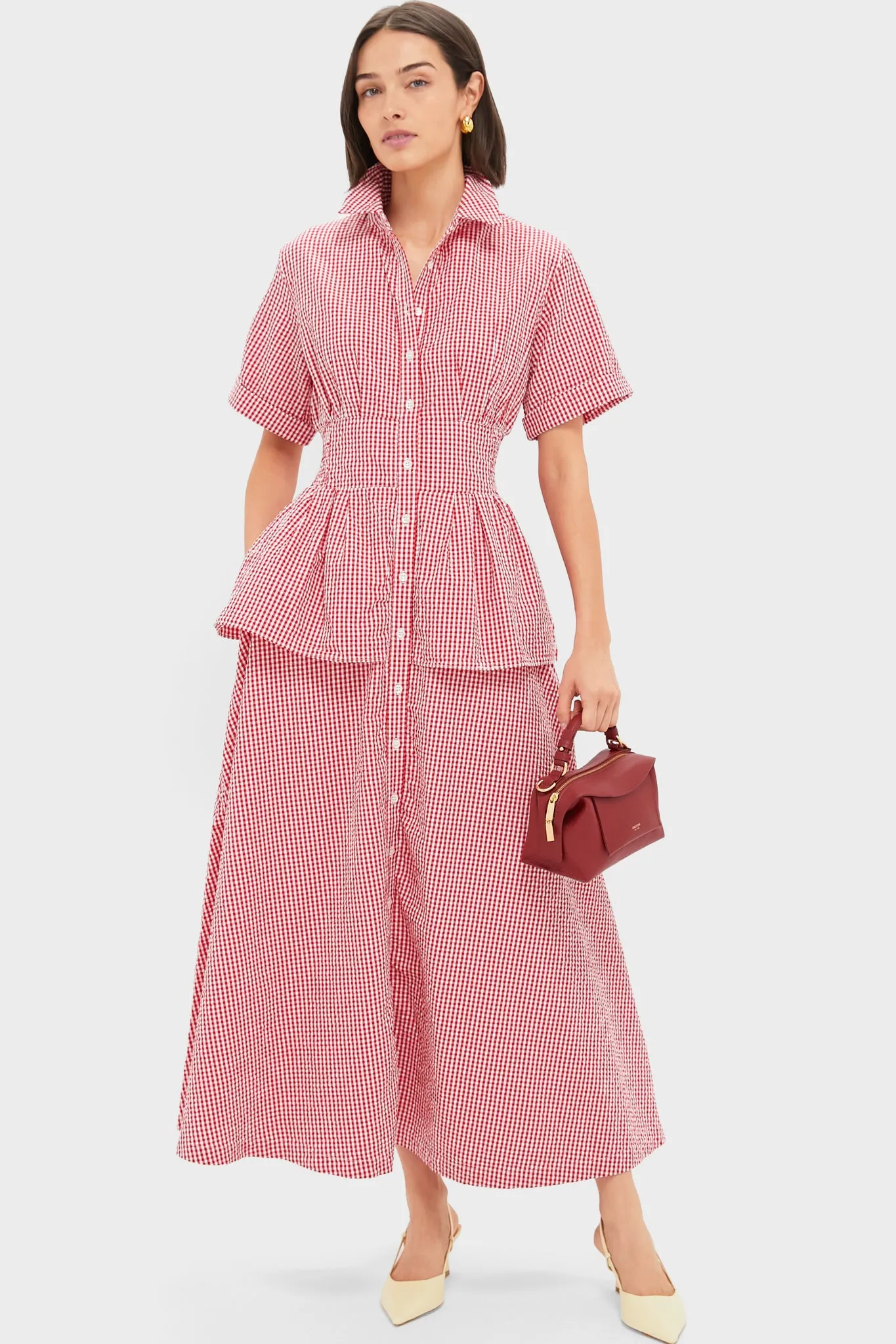 Red Gingham Boogie Woogie Bugle Boy Dress