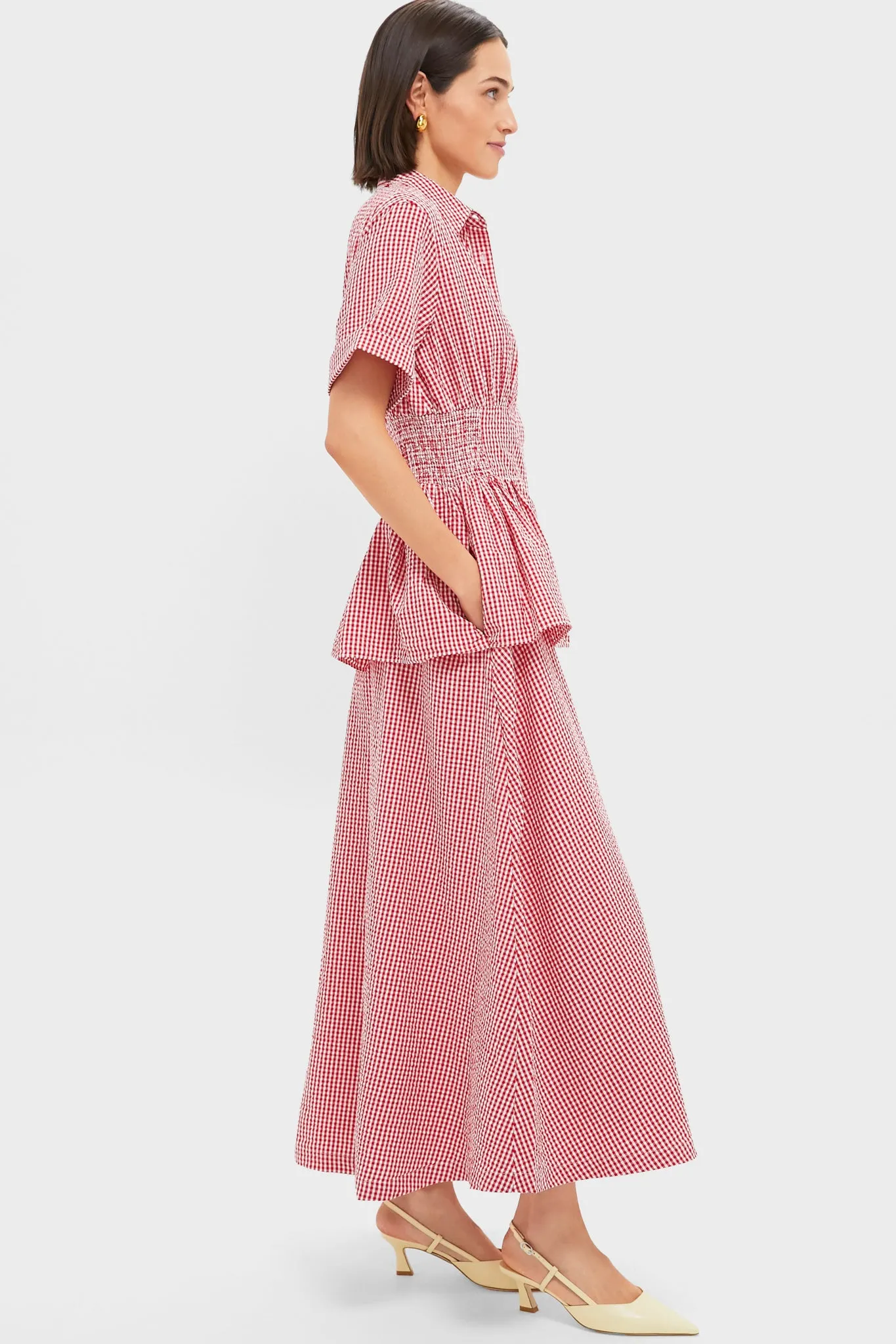 Red Gingham Boogie Woogie Bugle Boy Dress