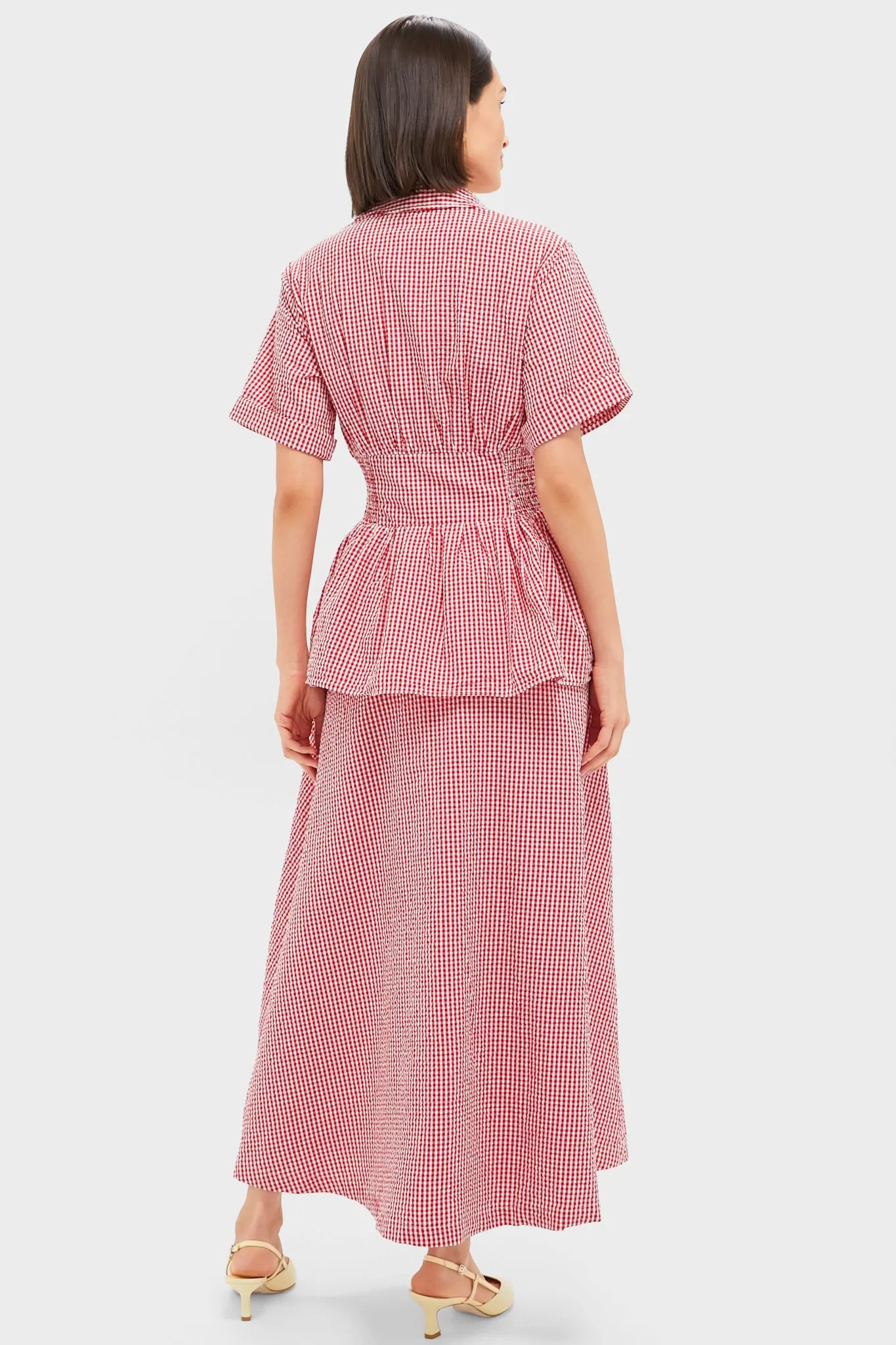 Red Gingham Boogie Woogie Bugle Boy Dress
