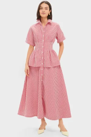 Red Gingham Boogie Woogie Bugle Boy Dress