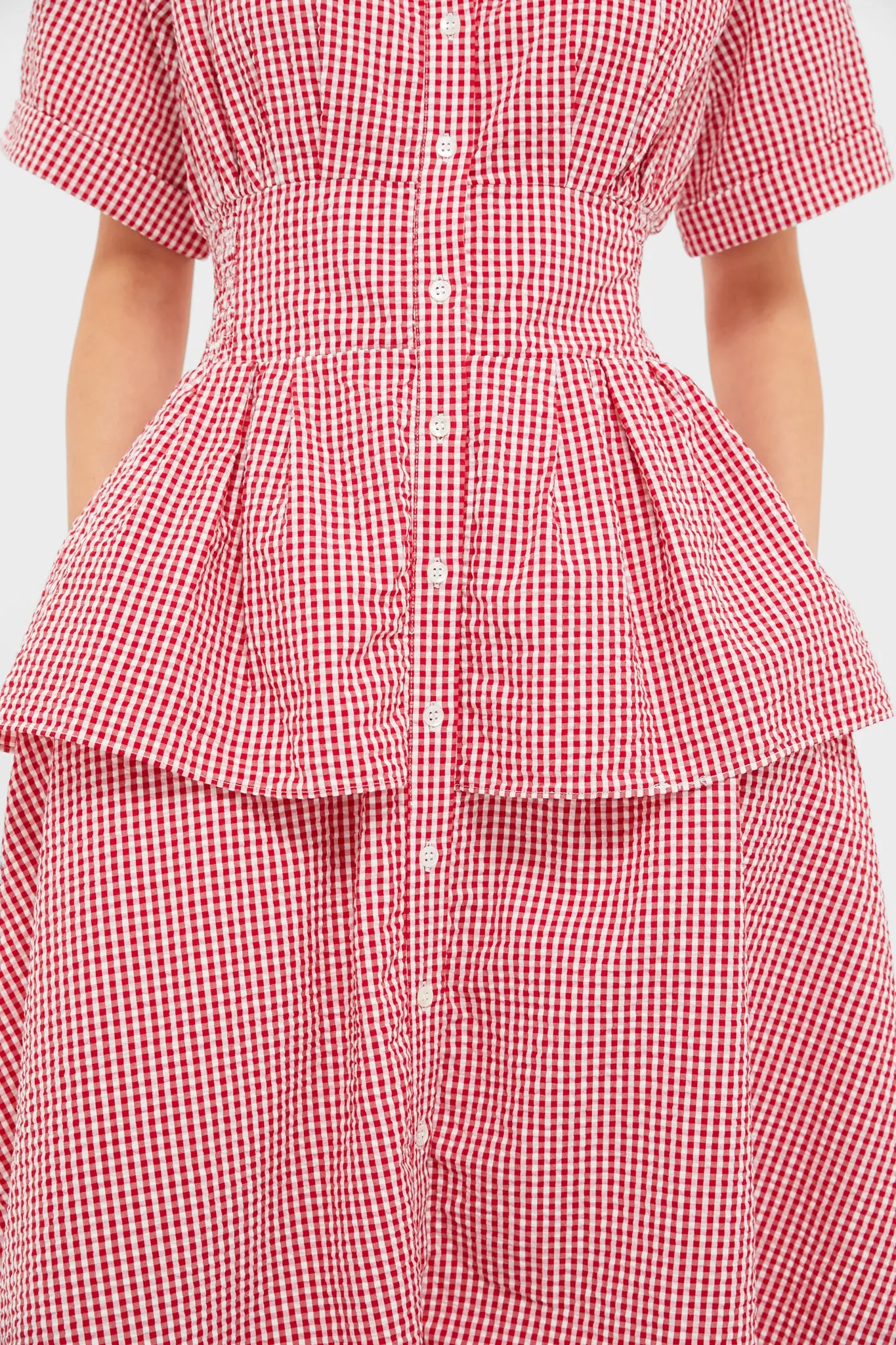 Red Gingham Boogie Woogie Bugle Boy Dress