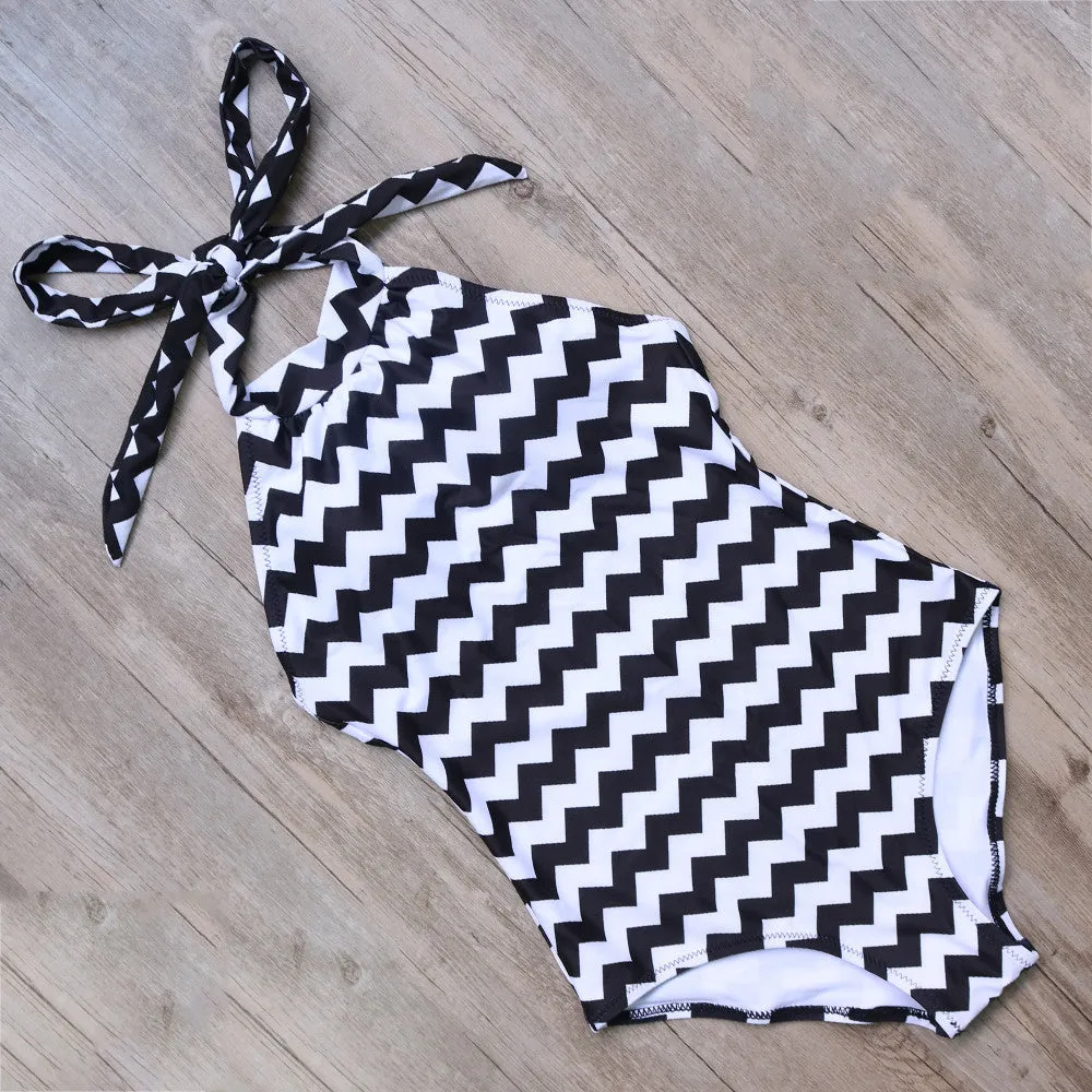 Rhodes Chevron Black and White Swimsuit
