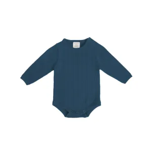 Ribbed Knit Bodysuit || Navy | Confetti Kidz