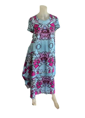Robe rose et bleu