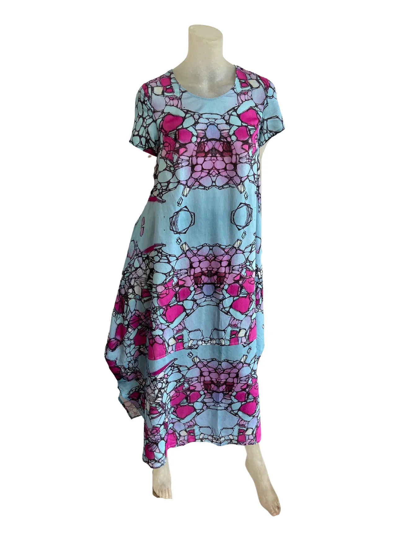 Robe rose et bleu