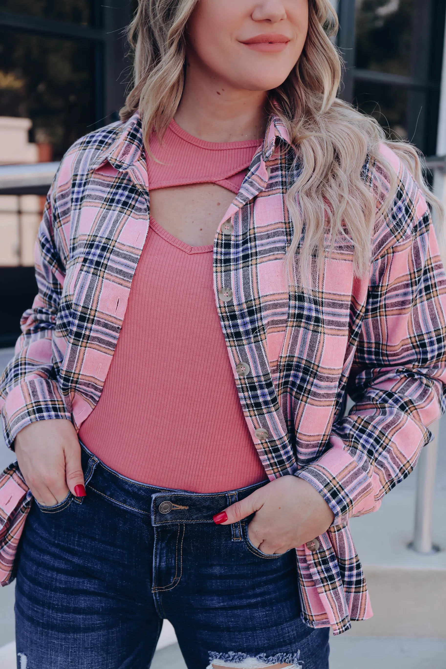 Rory Royal Plaid Top - Pink