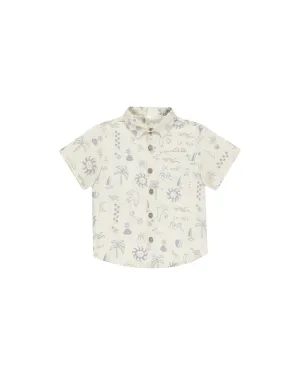 RYLEE   CRU- Mediterranean Collared Short Sleeve Shirt