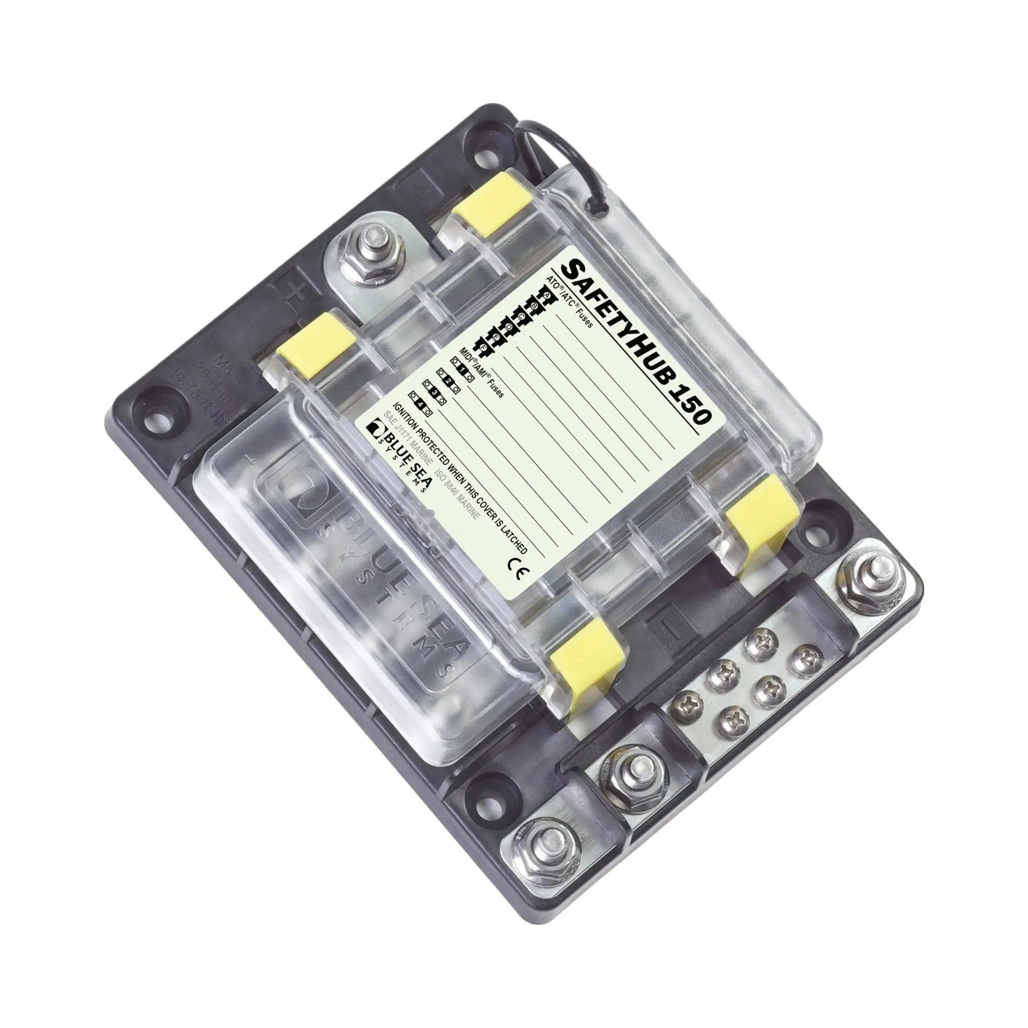 Safetyhub 150 Fuse Block Midi and Standard Auto Fuses with Negative Bus Bar