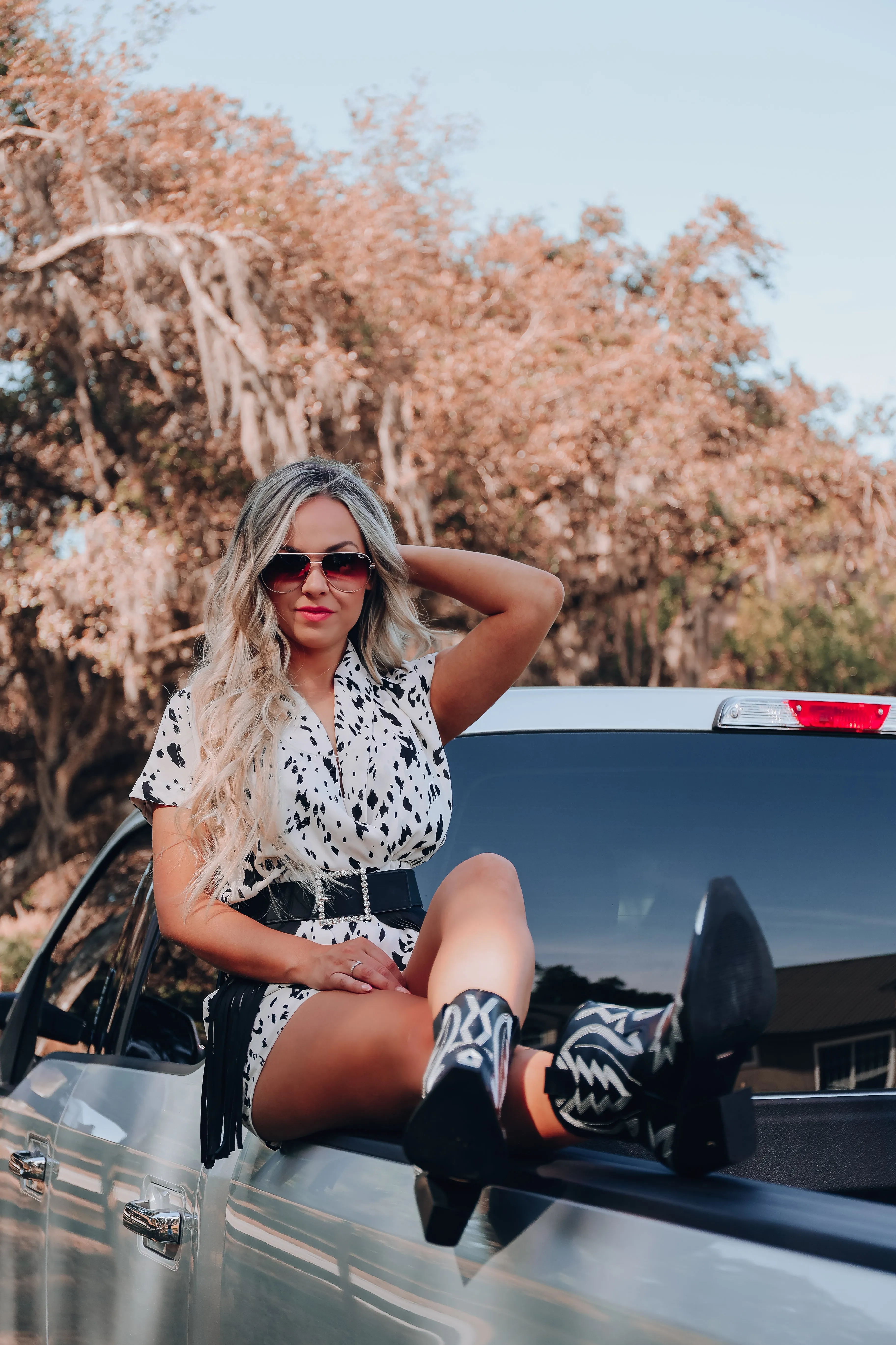 San Antonio Printed Romper - Ivory
