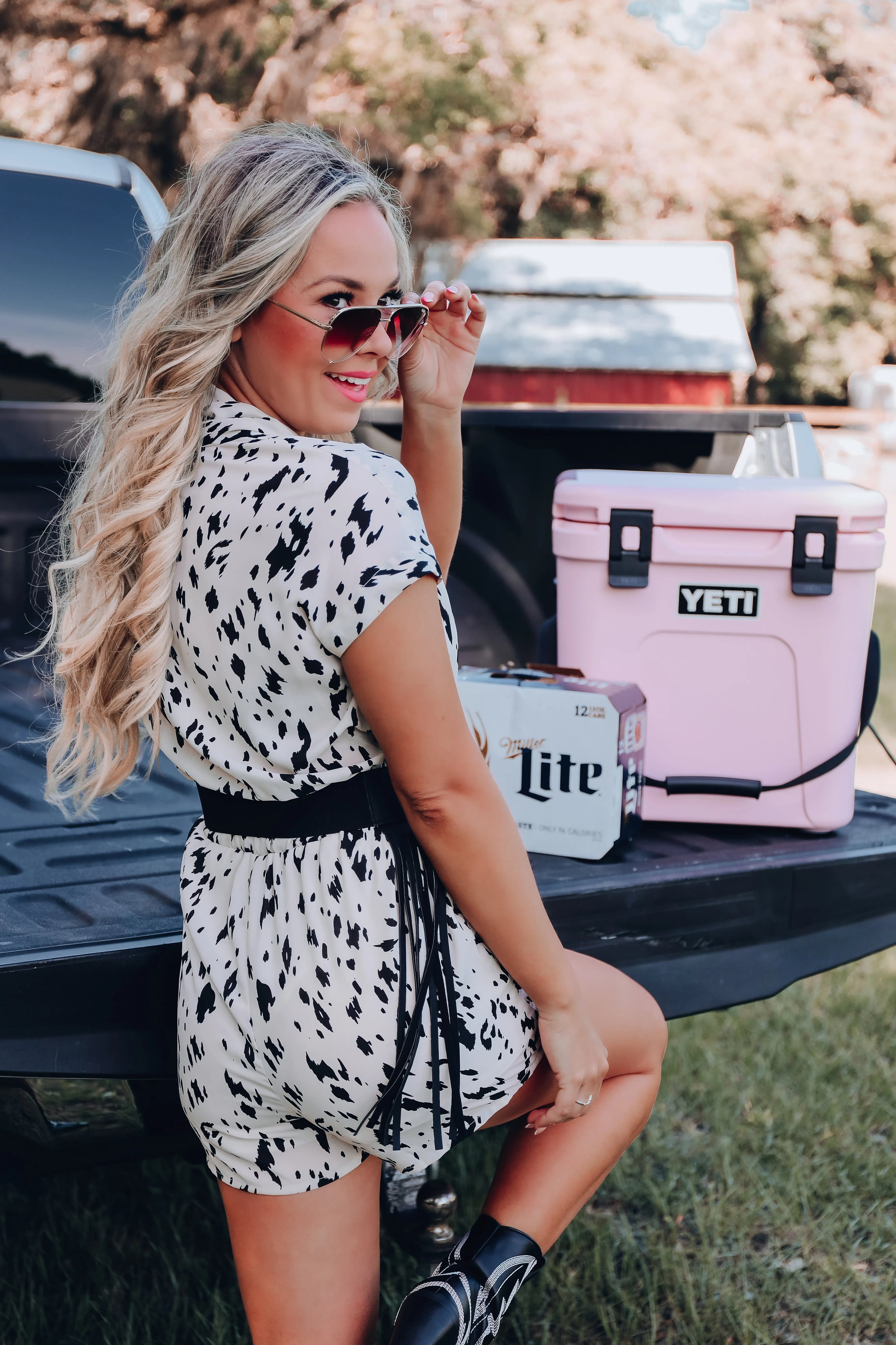 San Antonio Printed Romper - Ivory