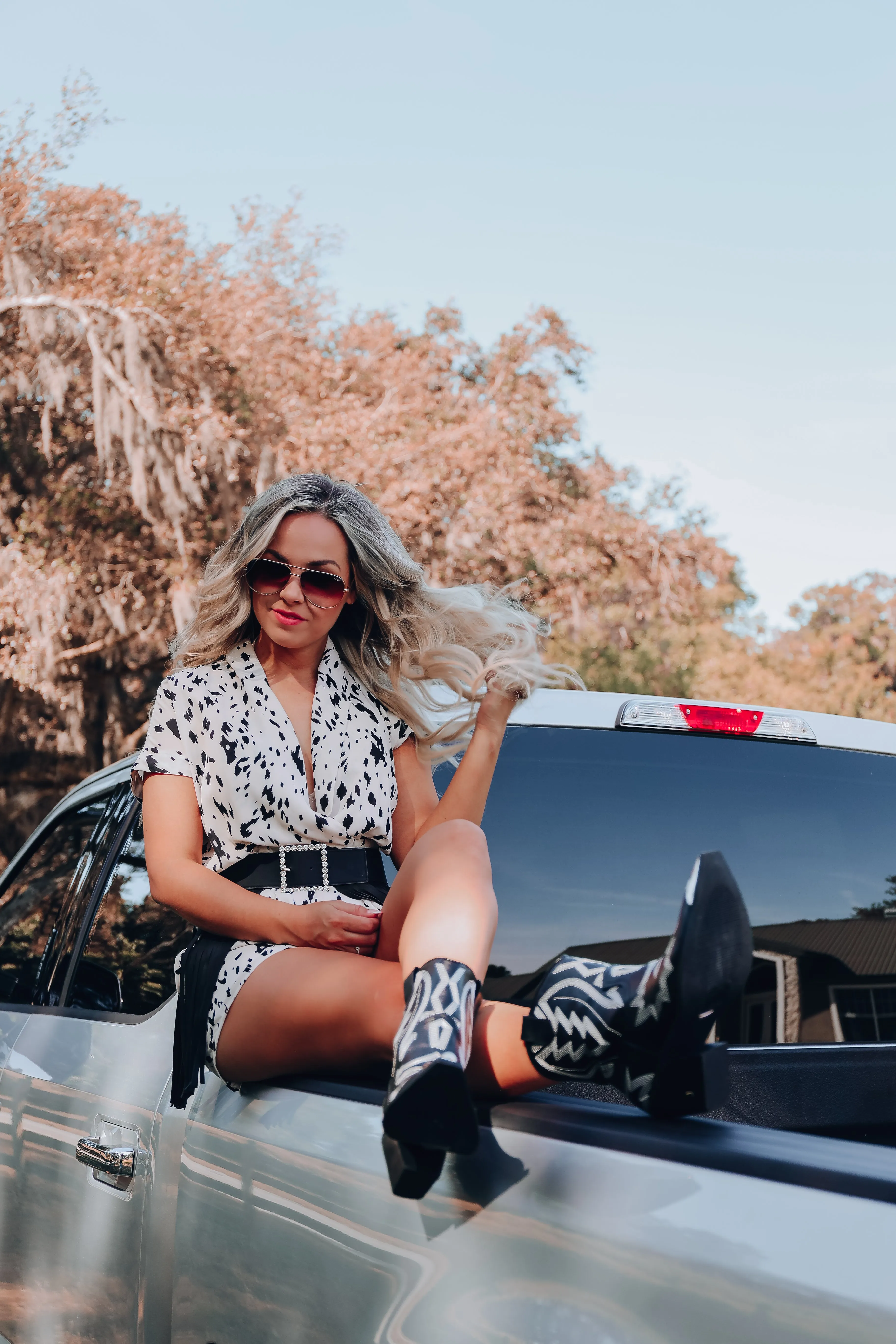 San Antonio Printed Romper - Ivory