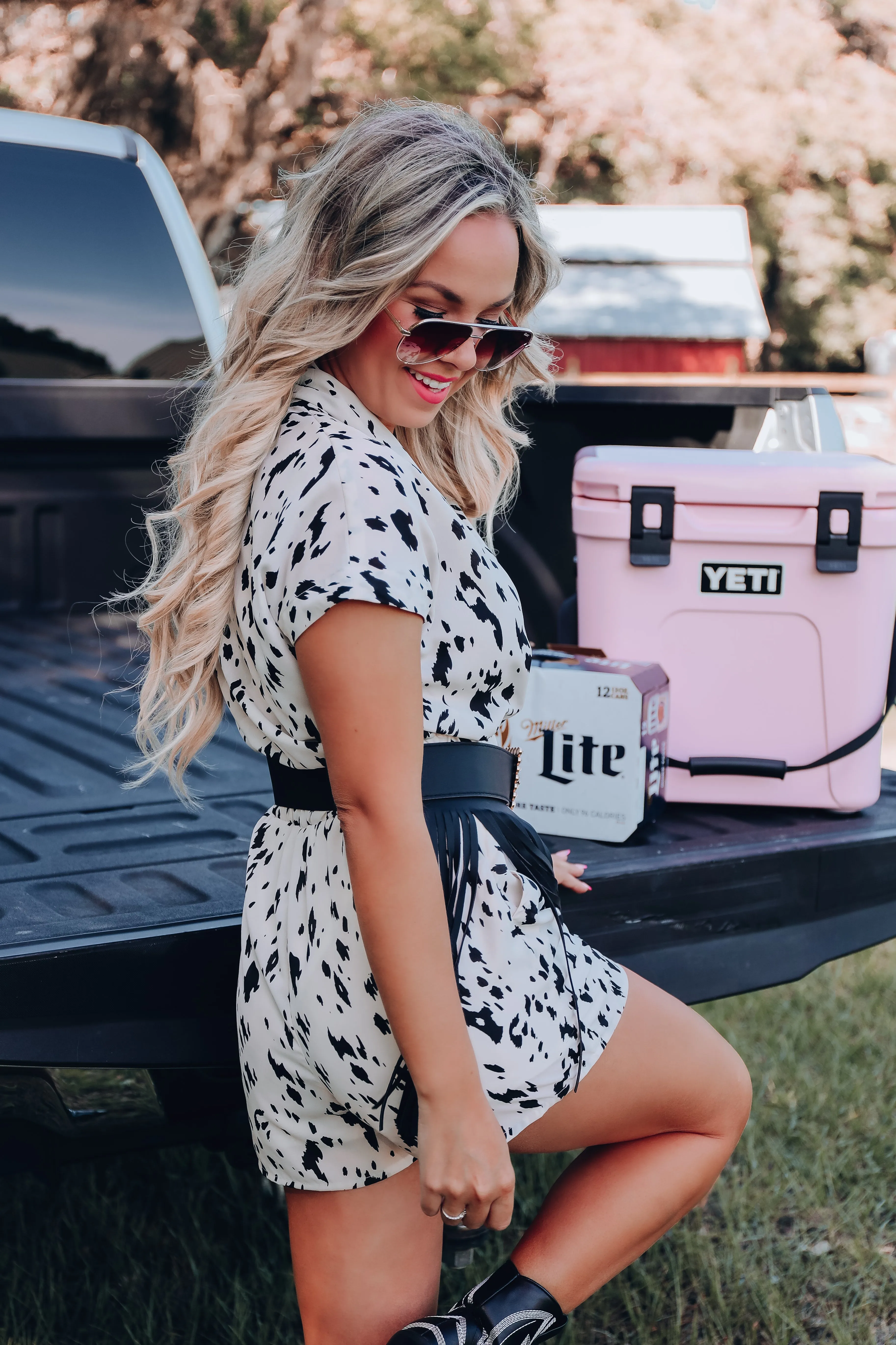 San Antonio Printed Romper - Ivory