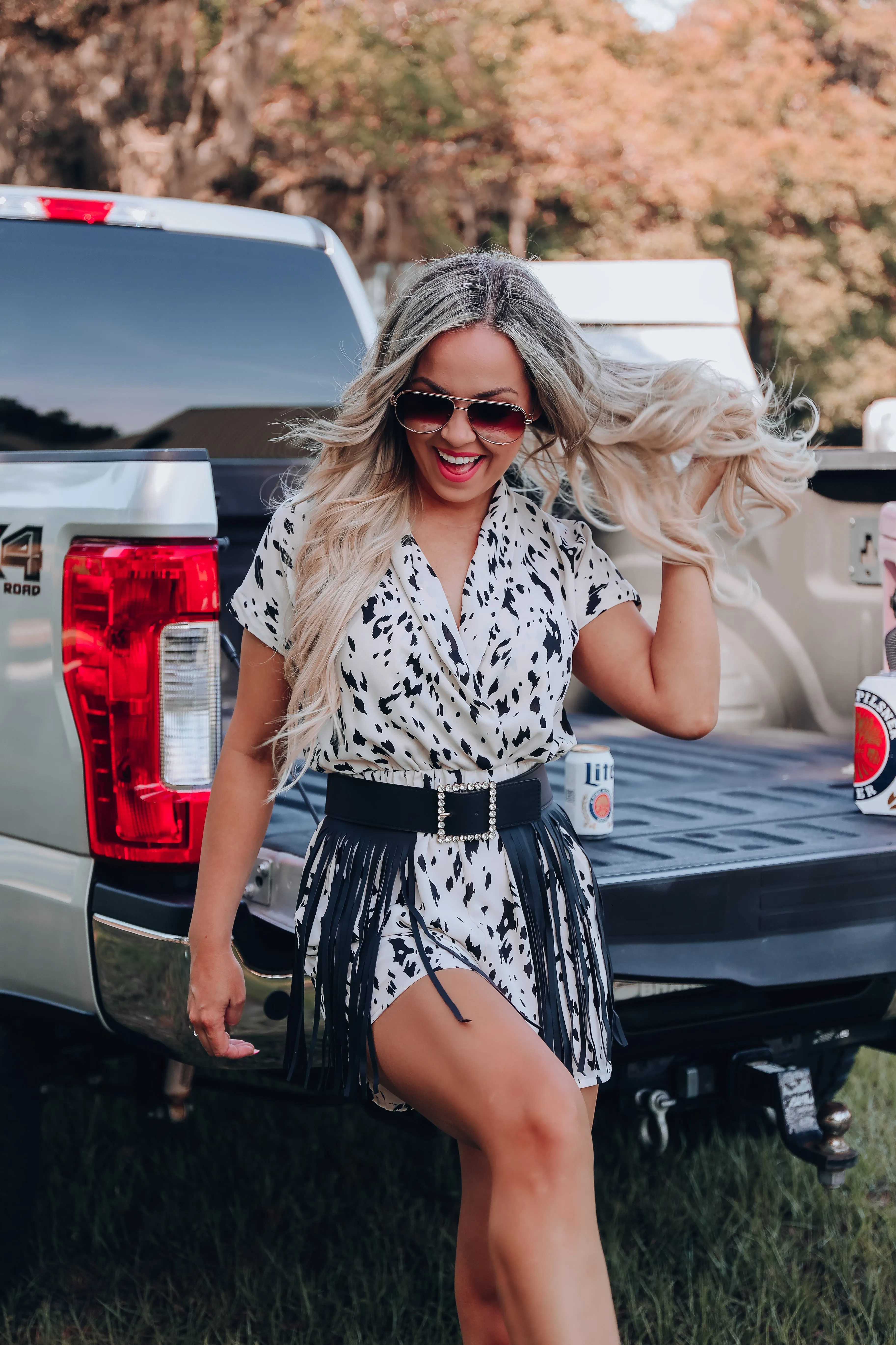 San Antonio Printed Romper - Ivory