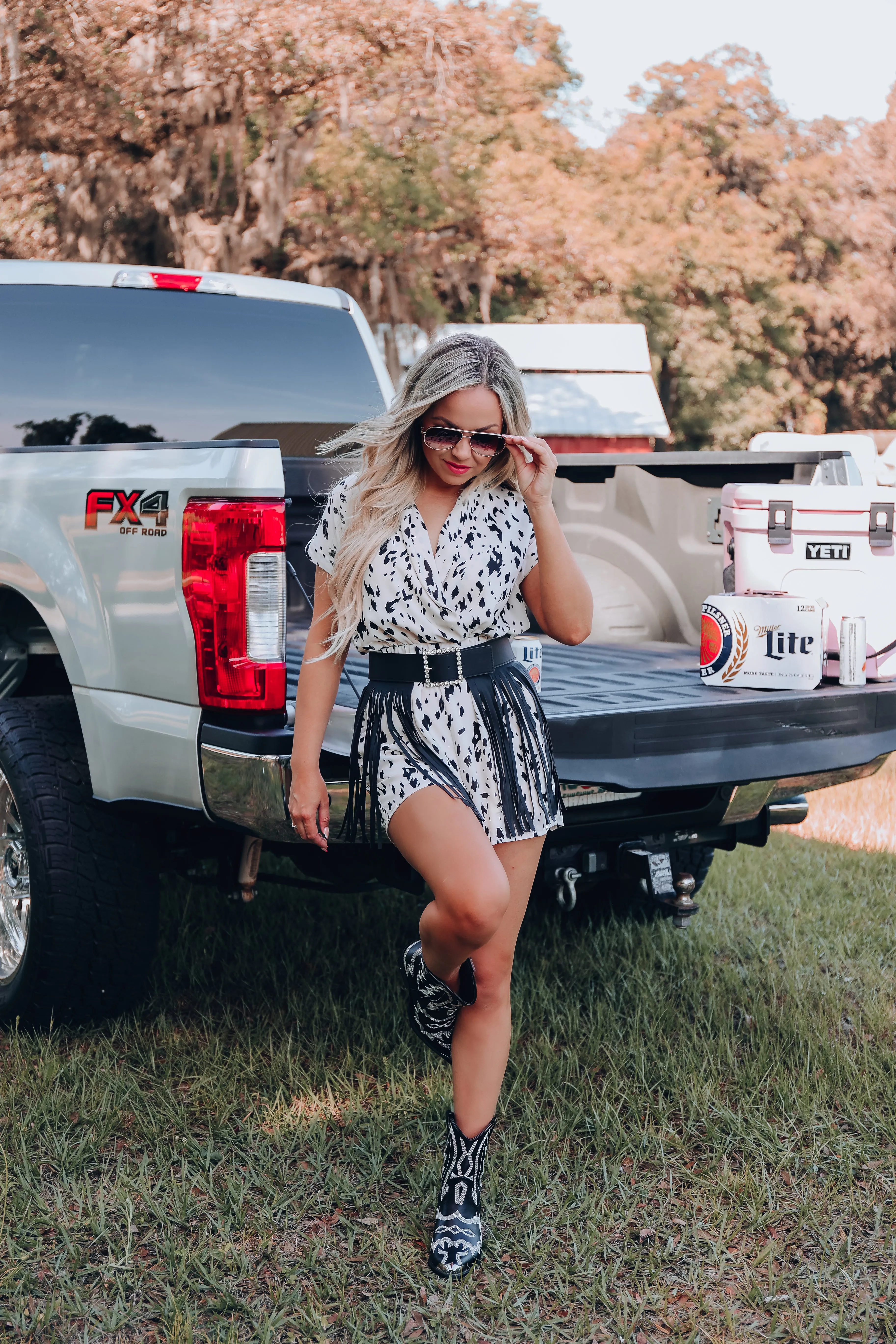 San Antonio Printed Romper - Ivory
