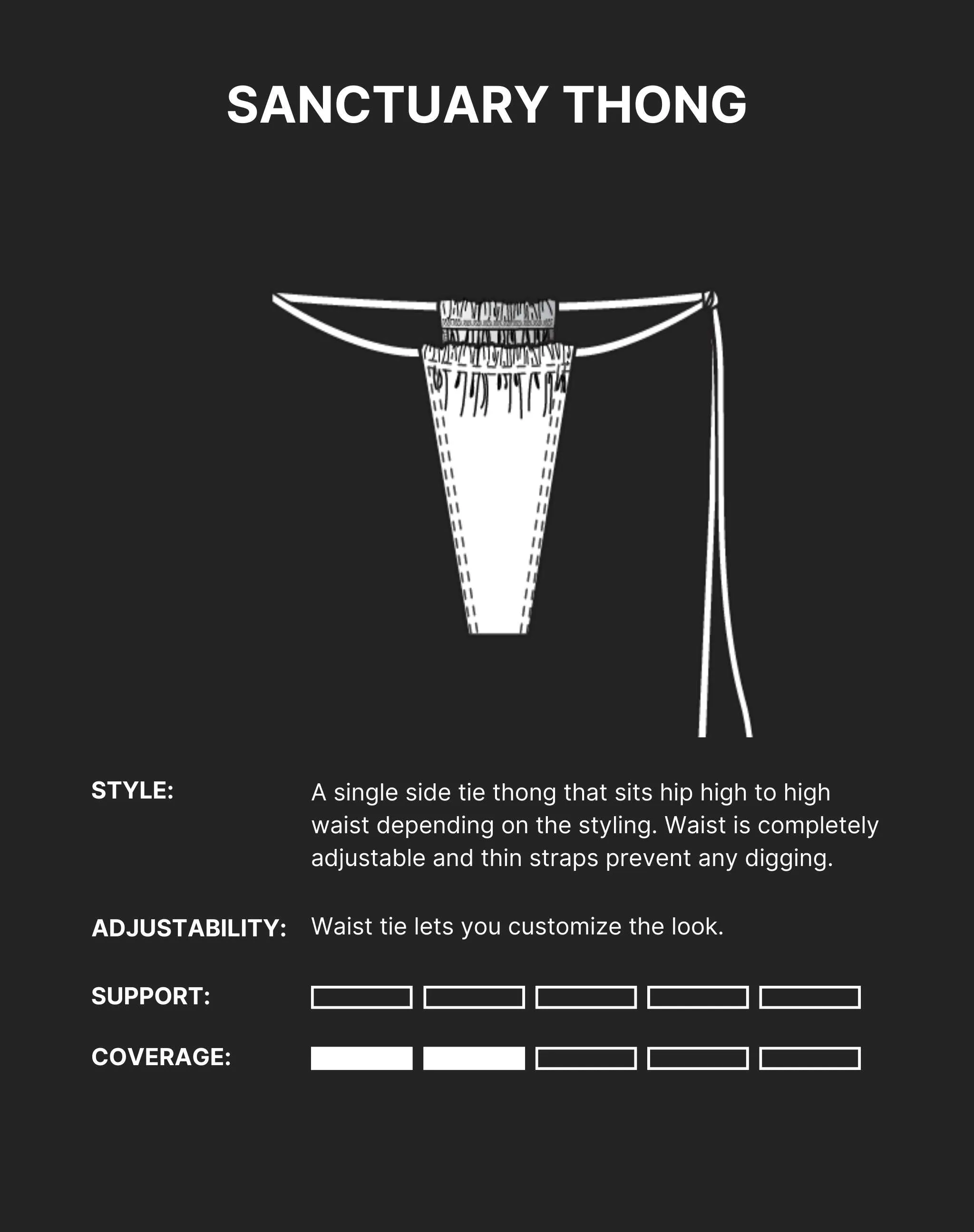 SANCTUARY TASSEL THONG Bikini Bottom - Skinny Dip Brown