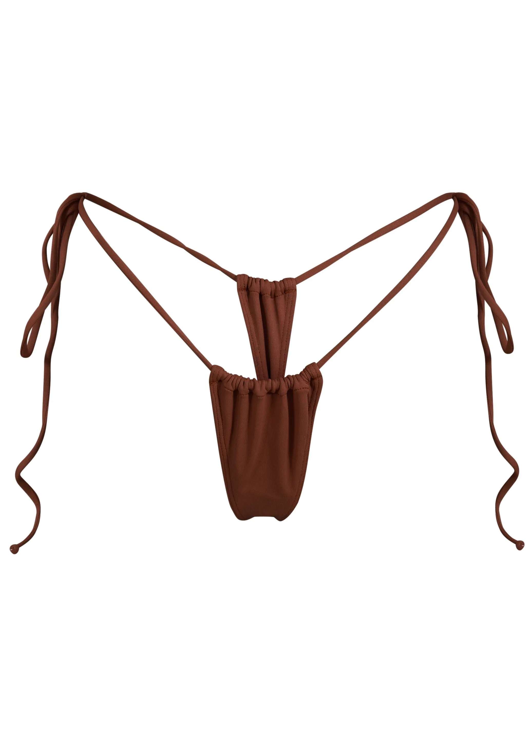 SANCTUARY TASSEL THONG Bikini Bottom - Skinny Dip Brown