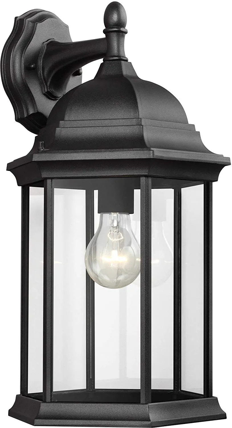 Sea Gull Lighting 8438701-12 Large 18.75 inch durable cast aluminum Wall Lantern, Black! Retails $190 