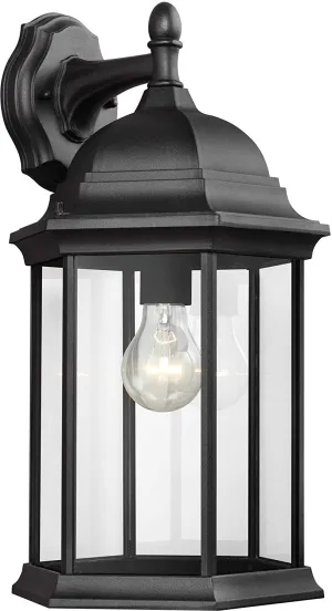 Sea Gull Lighting 8438701-12 Large 18.75 inch durable cast aluminum Wall Lantern, Black! Retails $190 