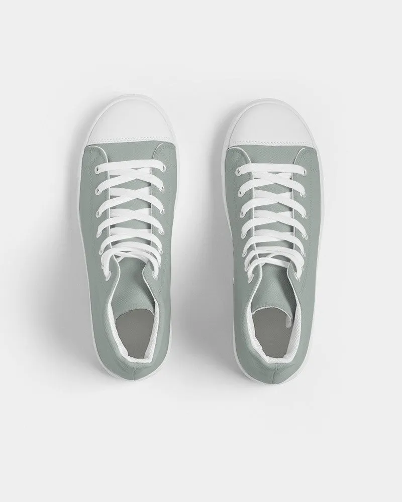 Shaded Pale Green Gray High-Top Canvas Sneakers | Men's | C10M0Y10K30