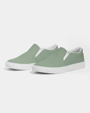Shaded Pale Pastel Green Gray Slip-On Canvas Sneakers | Women's | C22M0Y30K30