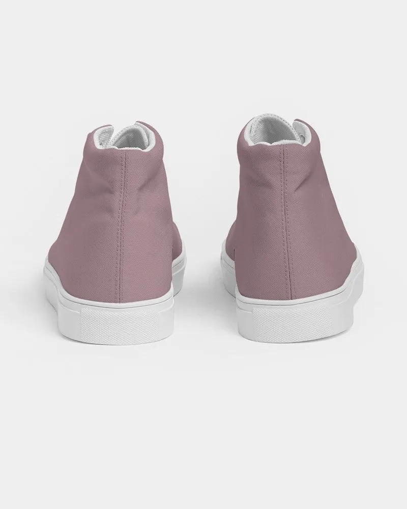 Shaded Pale Pastel Pink Brown High-Top Canvas Sneakers | Men's | C0M30Y8K30