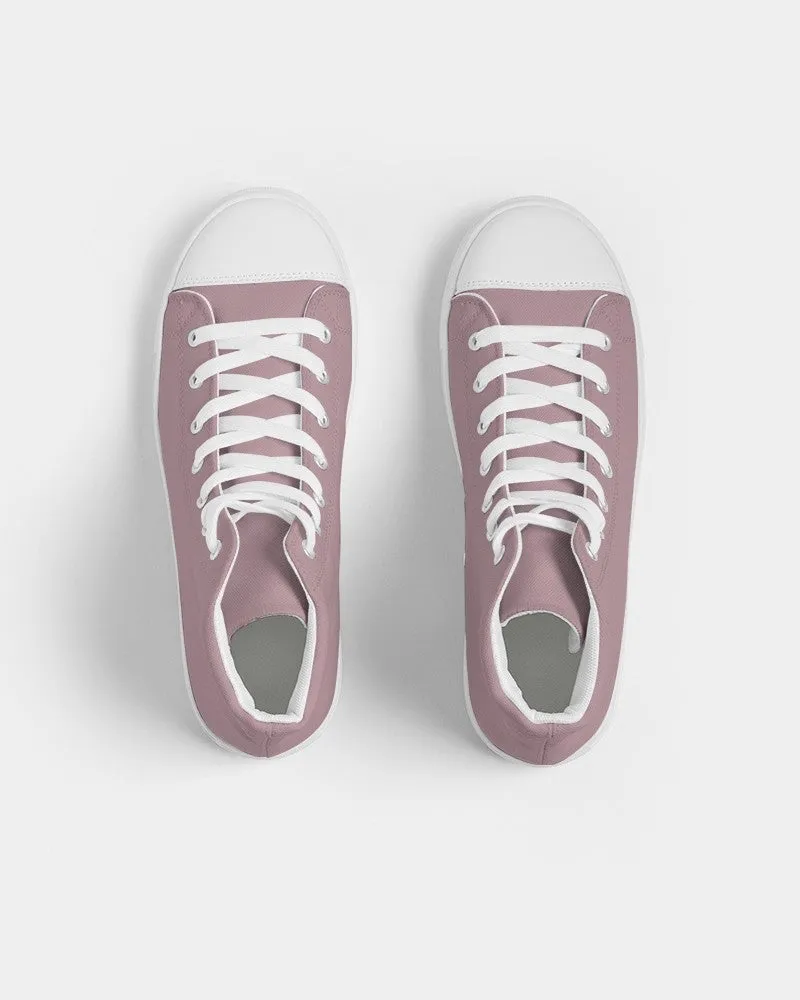 Shaded Pale Pastel Pink Brown High-Top Canvas Sneakers | Men's | C0M30Y8K30