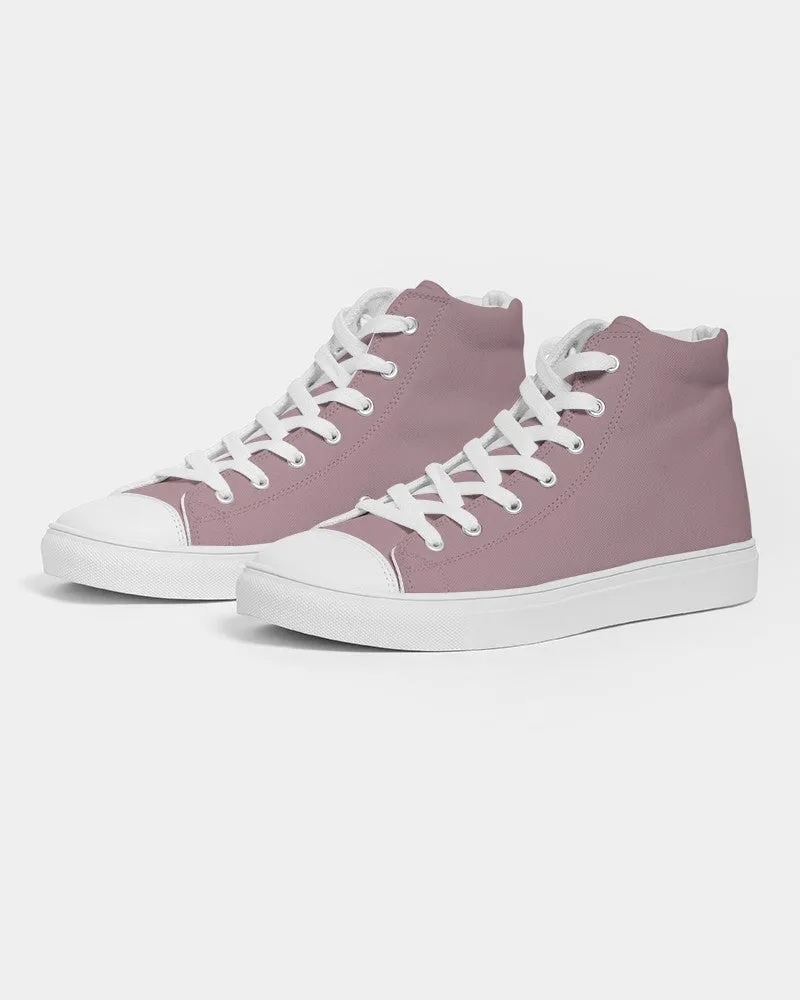 Shaded Pale Pastel Pink Brown High-Top Canvas Sneakers | Men's | C0M30Y8K30