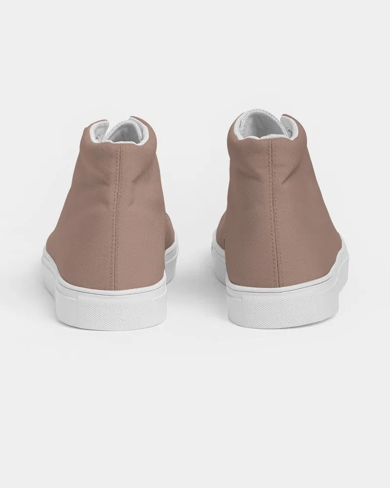 Shaded Pale Pastel Red Brown High-Top Canvas Sneakers | Men's | C0M30Y30K30