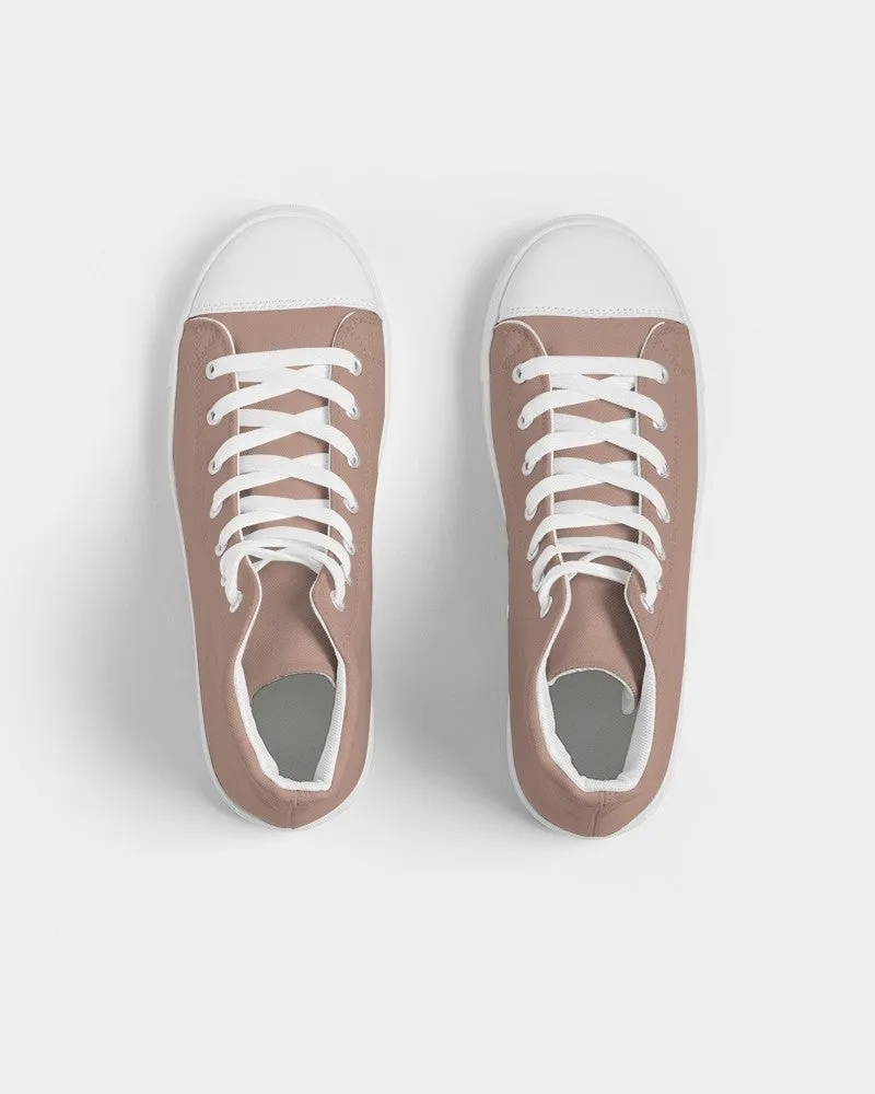 Shaded Pale Pastel Red Brown High-Top Canvas Sneakers | Men's | C0M30Y30K30