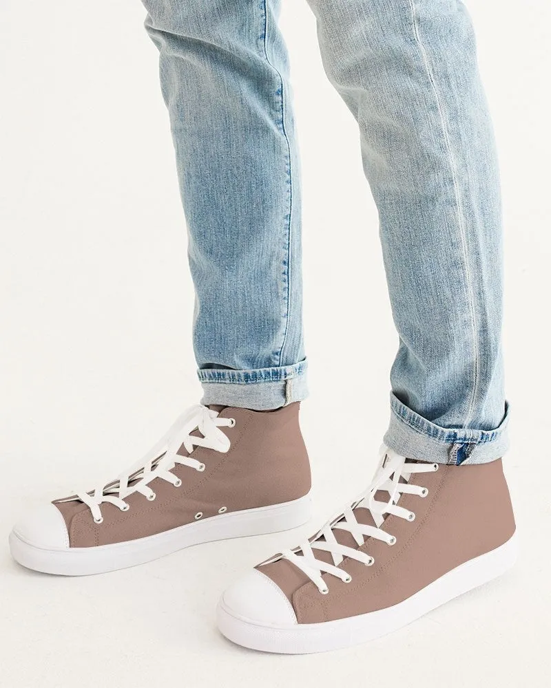 Shaded Pale Pastel Red Brown High-Top Canvas Sneakers | Men's | C0M30Y30K30