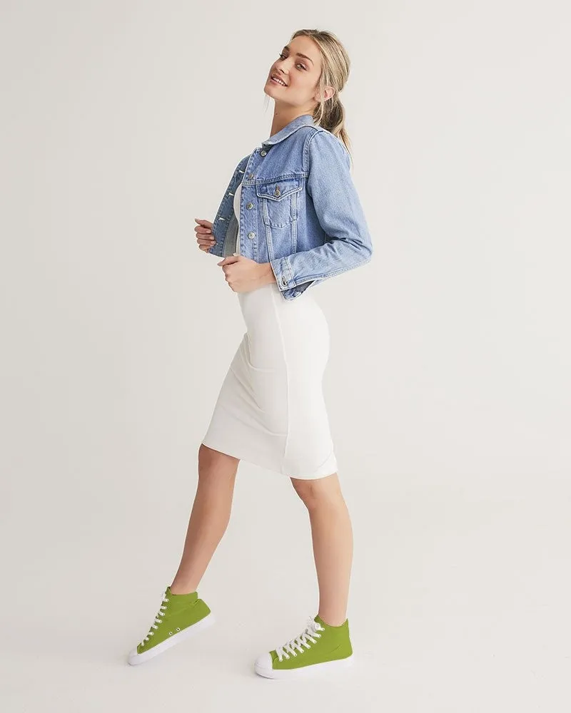 Shaded Warm Green High-Top Canvas Sneakers | Women's | C25M0Y100K30