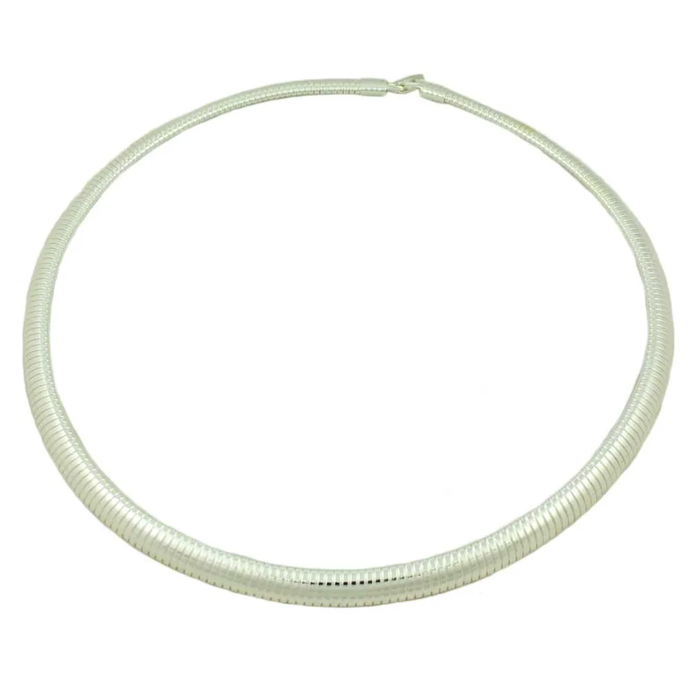 Silver-tone Flexible Omega Necklace - FN805