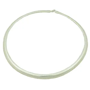 Silver-tone Flexible Omega Necklace - FN805