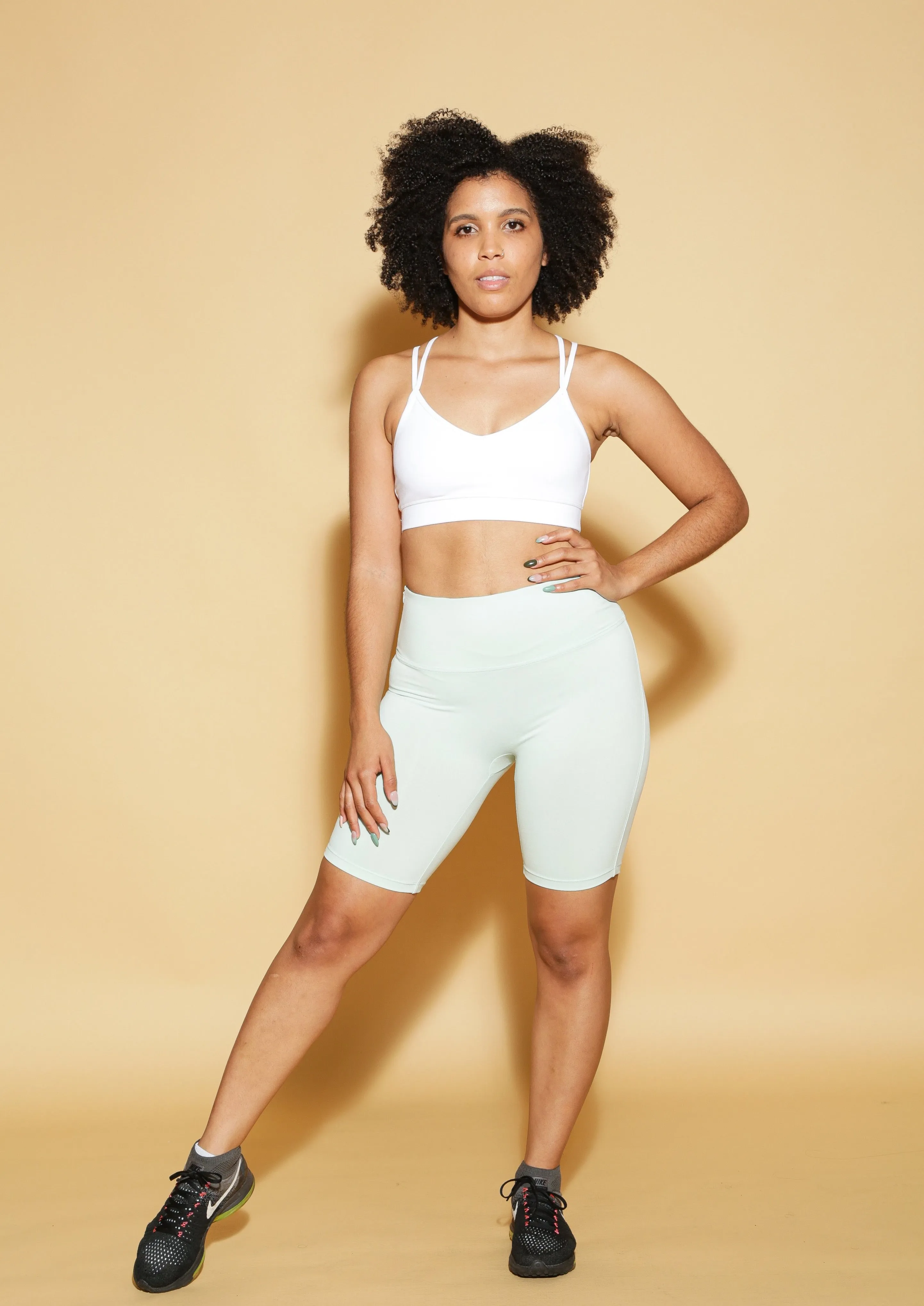 Solid Mint Biker Shorts