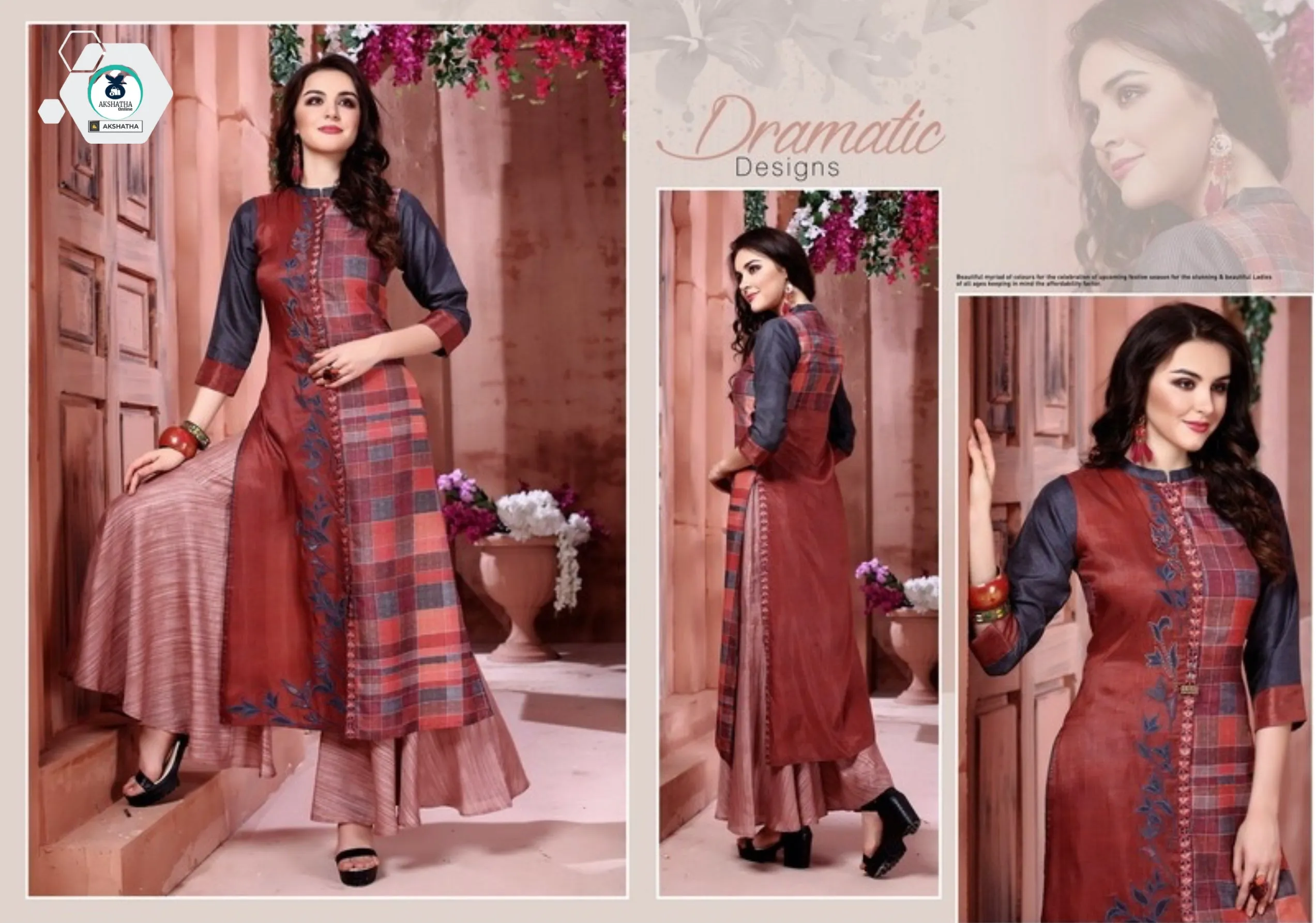 Straight Cut Digital Print Kurta With Digital Khadi Print Stylish Palazzo(Set)..