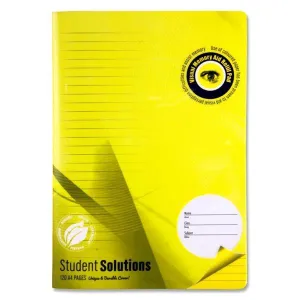 Student Solutions - A4 120 Page Visual Aid Durable Cover Manuscript Book - Yellow