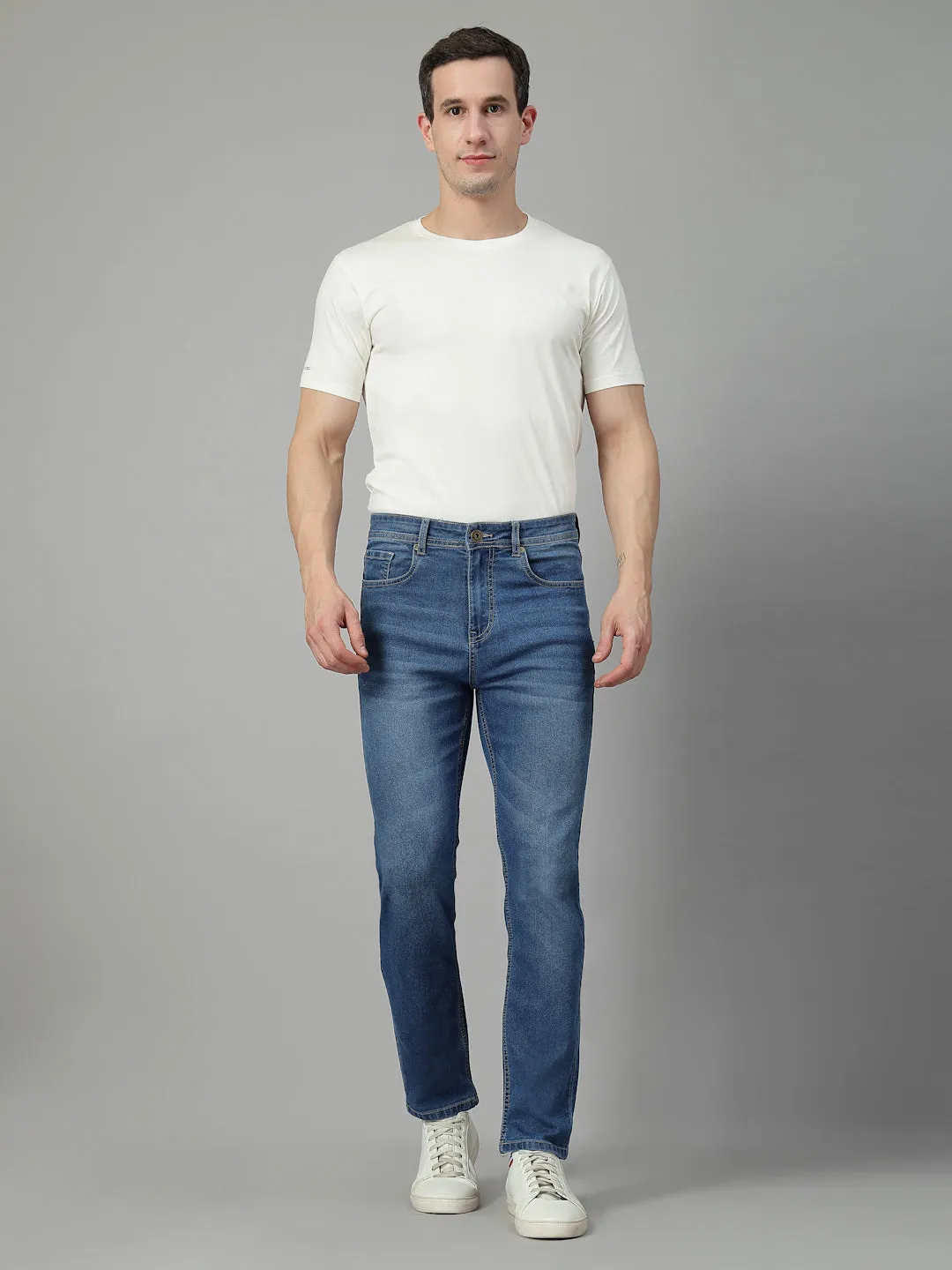 Style Quotient Men Mid Blue Regular Fit Mid Rise Stretchable Jeans