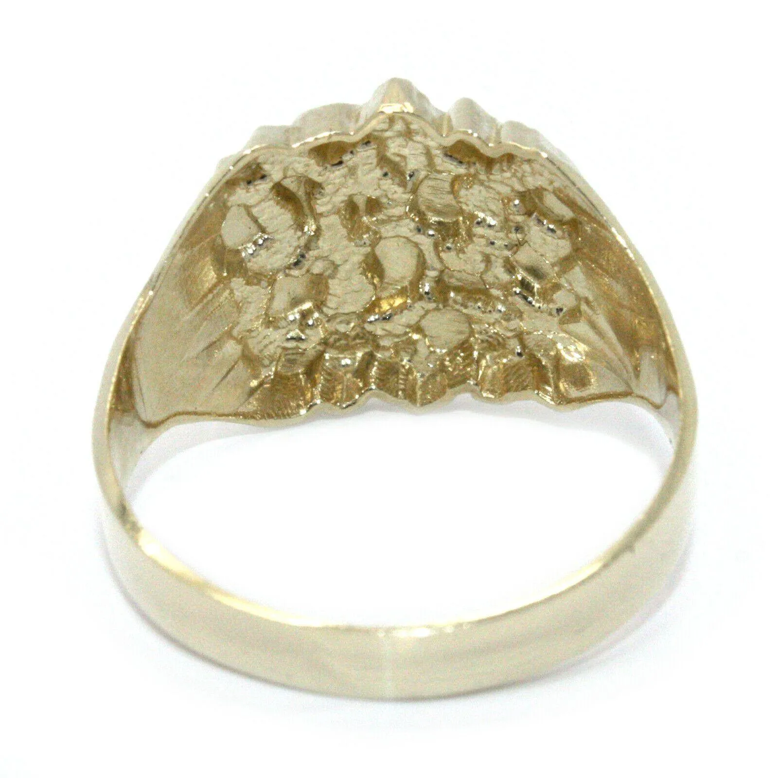 Stylish 10K Yellow Gold Nugget Ring for Men Size 10