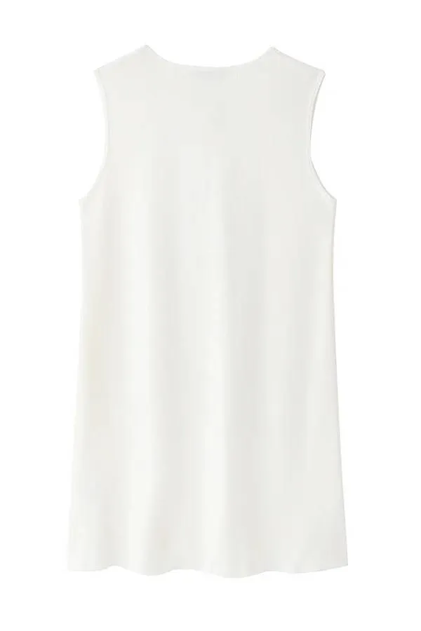 Stylish Contrasting Bow-embellished Pocket Knit Mini Dress