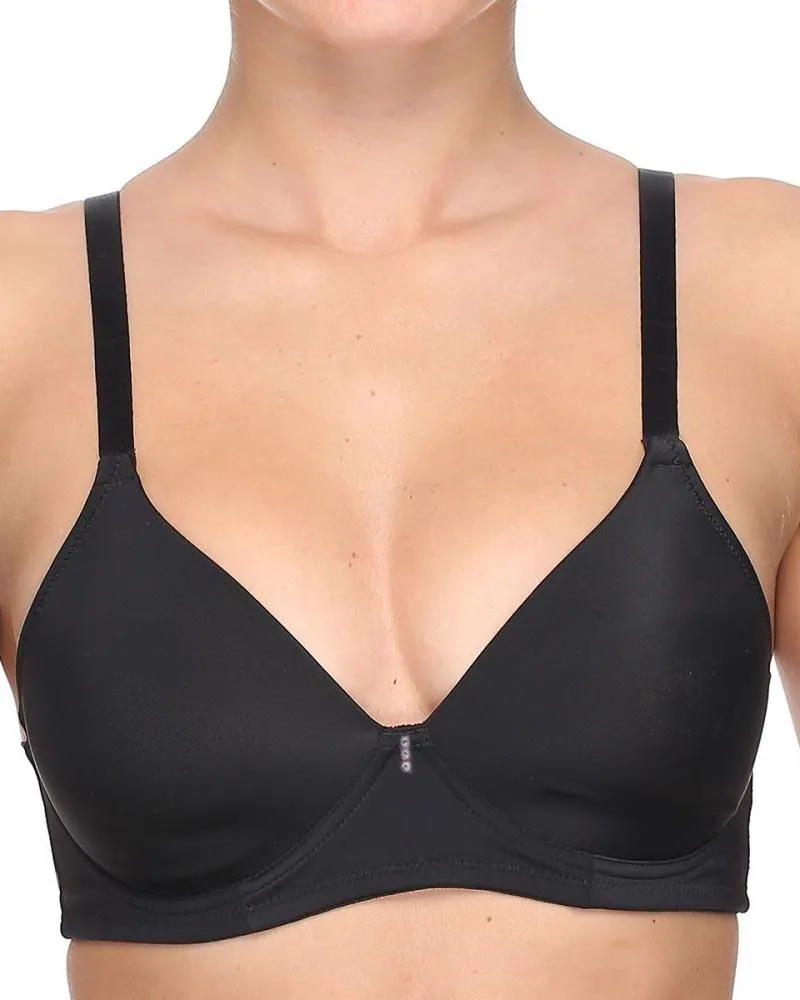 Stylish Foam Bra 8803 Black - Single Padded,Under Wired Bra - By Runfeng