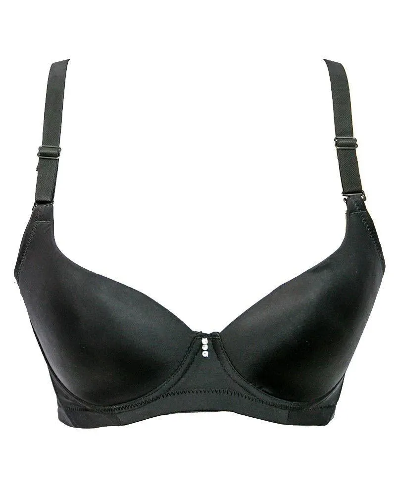 Stylish Foam Bra 8803 Black - Single Padded,Under Wired Bra - By Runfeng