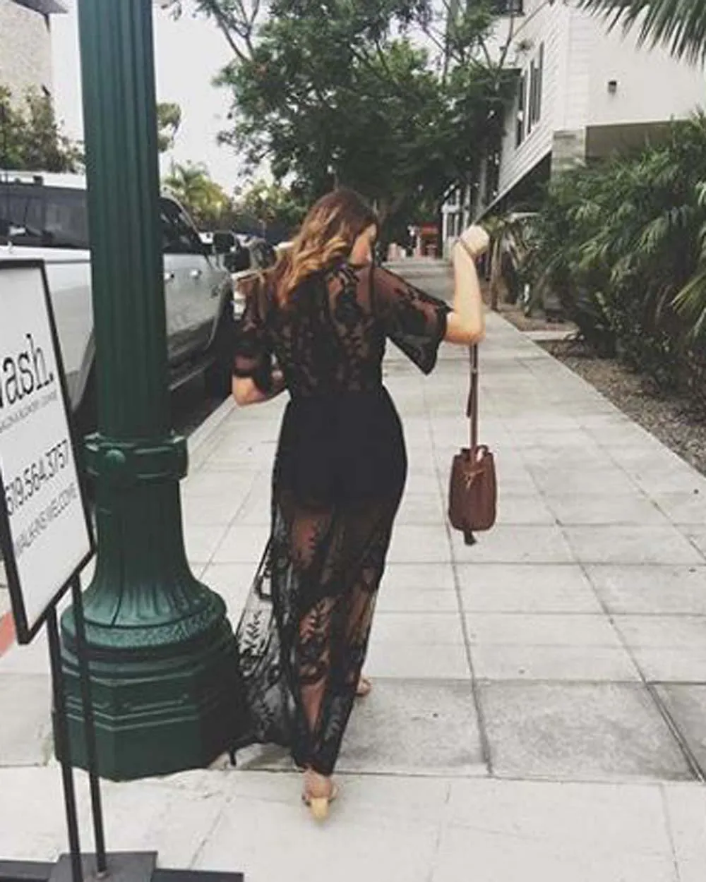 Tainted Rose Lace Maxi Dress in Black