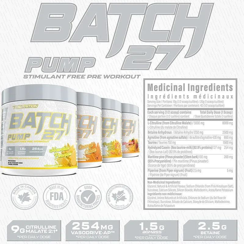 TC Nutrition Batch 27 Pump Stim Free