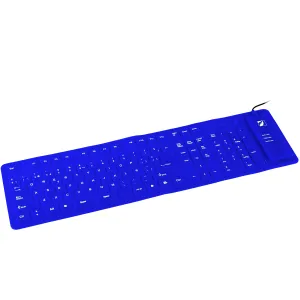 Teclado flexible con 3 teclas de acceso rápido azul