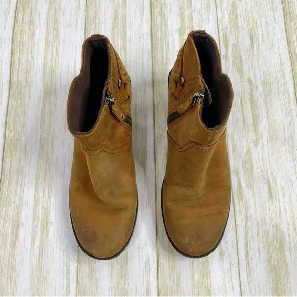 Teva Foxy Tan Brown Waterproof Leather Ankle Booties