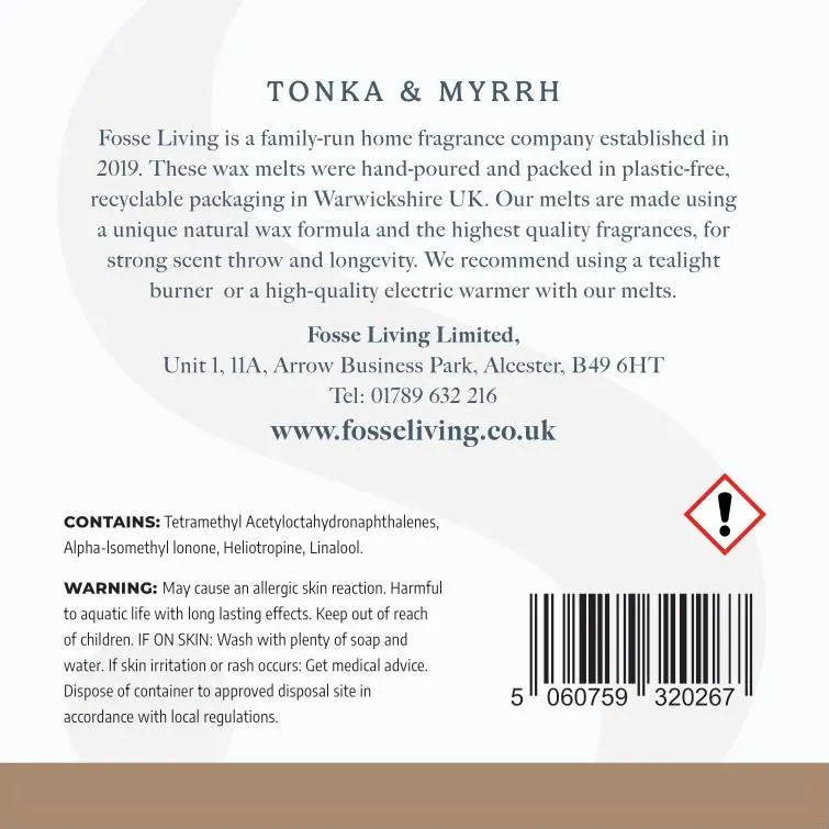 Tonka and Myrrh Wax Melts - 16 Pack