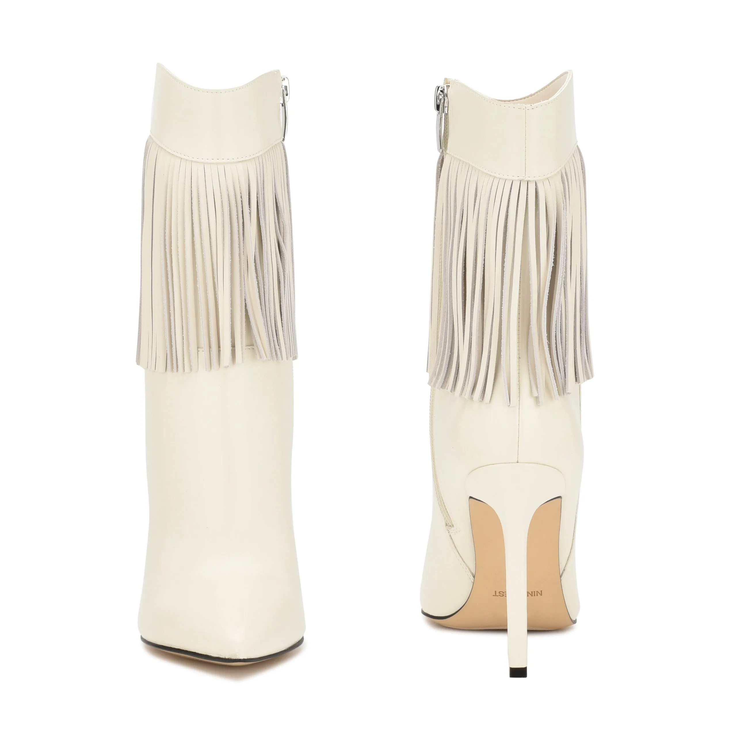 Tries Heeled Fringe Booties