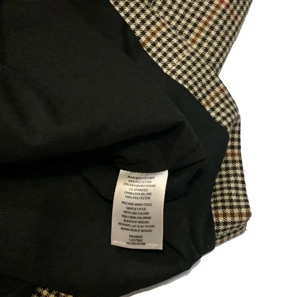 Trouve Brown Checkered Double-Breasted Blazer